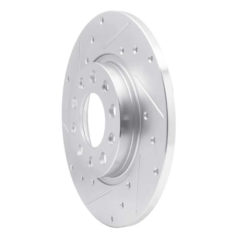 R1 14-22 Chrysler 200 Rear Left Drilled & Slotted Silver Brake Rotor - Image 5