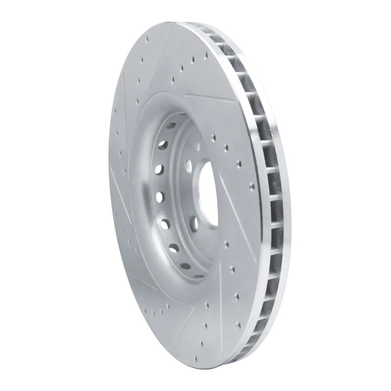 R1 14-23 Dodge Charger Front Right Drilled & Slotted Silver Brake Rotor - Image 2