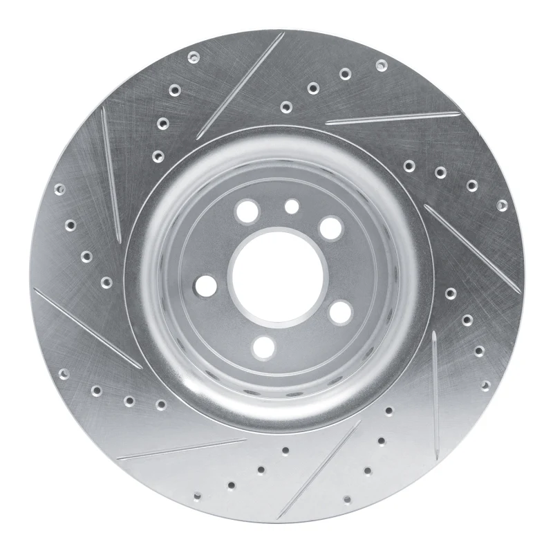 R1 14-23 Dodge Charger Front Right Drilled & Slotted Silver Brake Rotor - Image 3