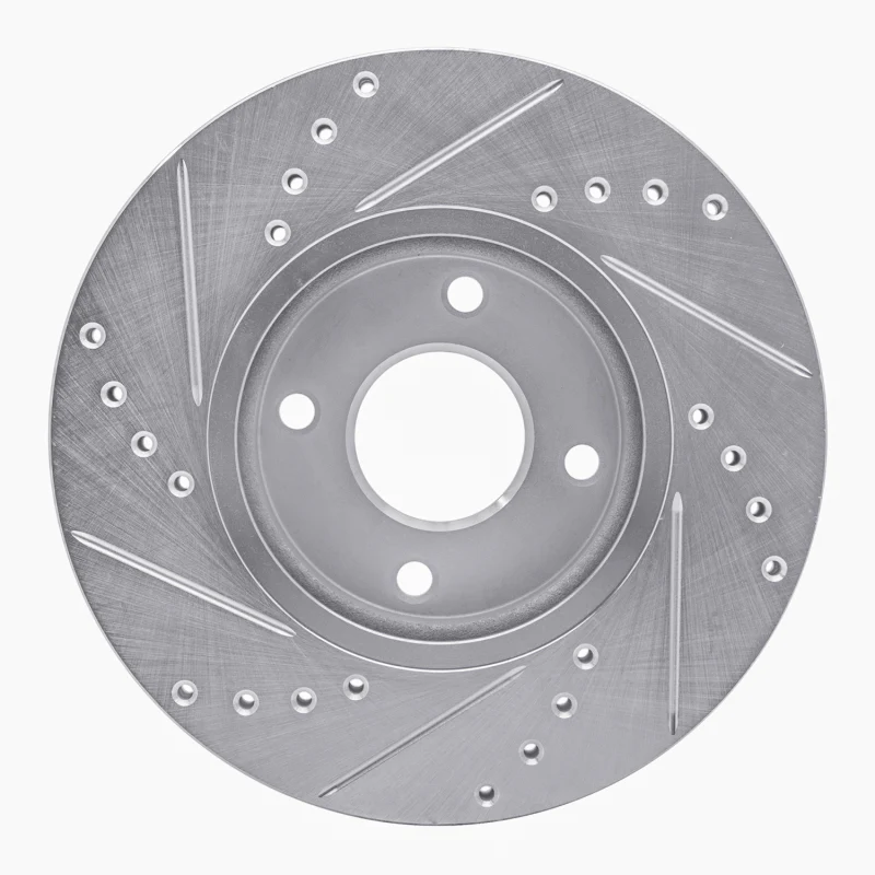 R1 14-23 Ford Fiesta (USA/Canada) Front Right Drilled & Slotted Silver Brake Rotor - Image 4