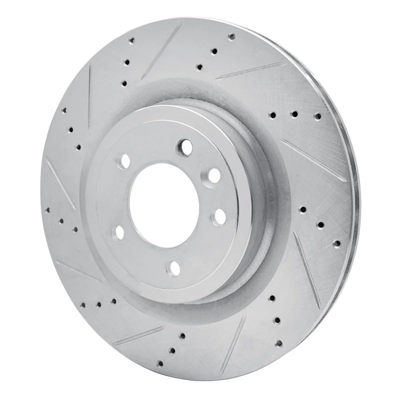 R1 14-24 Land Rover Range Rover Rear Left Drilled & Slotted Silver Brake Rotor - Image 5