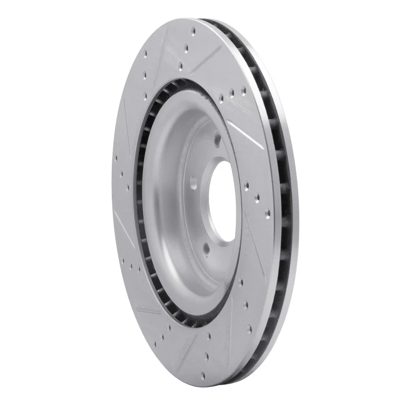 R1 14-24 Land Rover Range Rover Rear Right Drilled & Slotted Silver Brake Rotor - Image 5