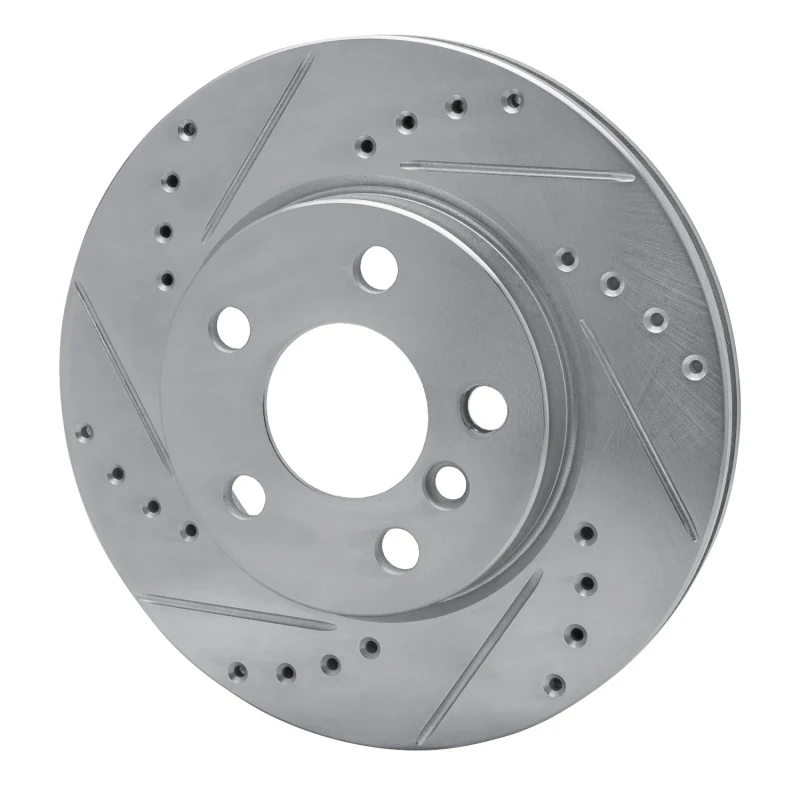 R1 14-24 Mini Cooper (Excl Clubman) Front Left Drilled & Slotted Silver Brake Rotor - Image 2