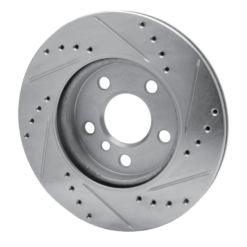 R1 14-24 Mini Cooper (Excl Clubman) Front Left Drilled & Slotted Silver Brake Rotor - Image 3
