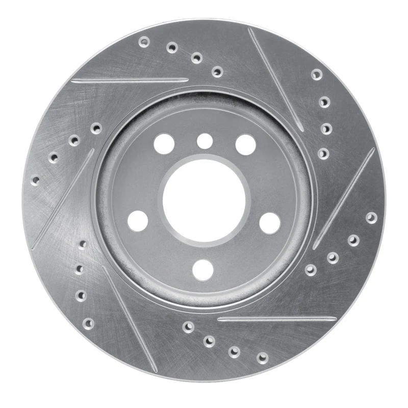 R1 14-24 Mini Cooper (Excl Clubman) Front Left Drilled & Slotted Silver Brake Rotor - Image 4