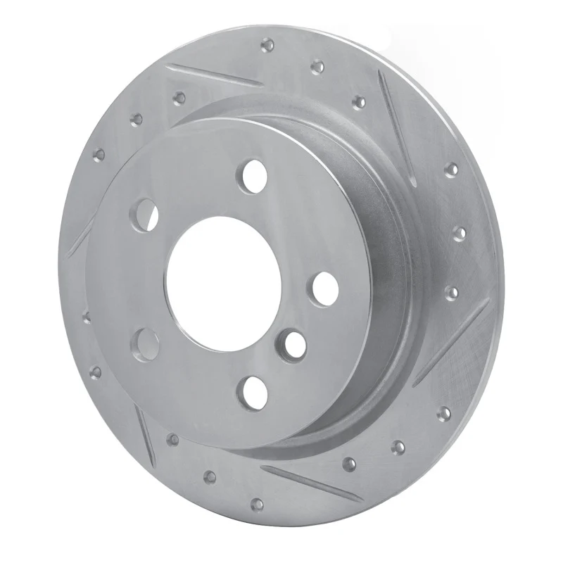 R1 14-24 Mini Cooper (Excl Clubman) Rear Right Drilled & Slotted Silver Brake Rotor - Image 2