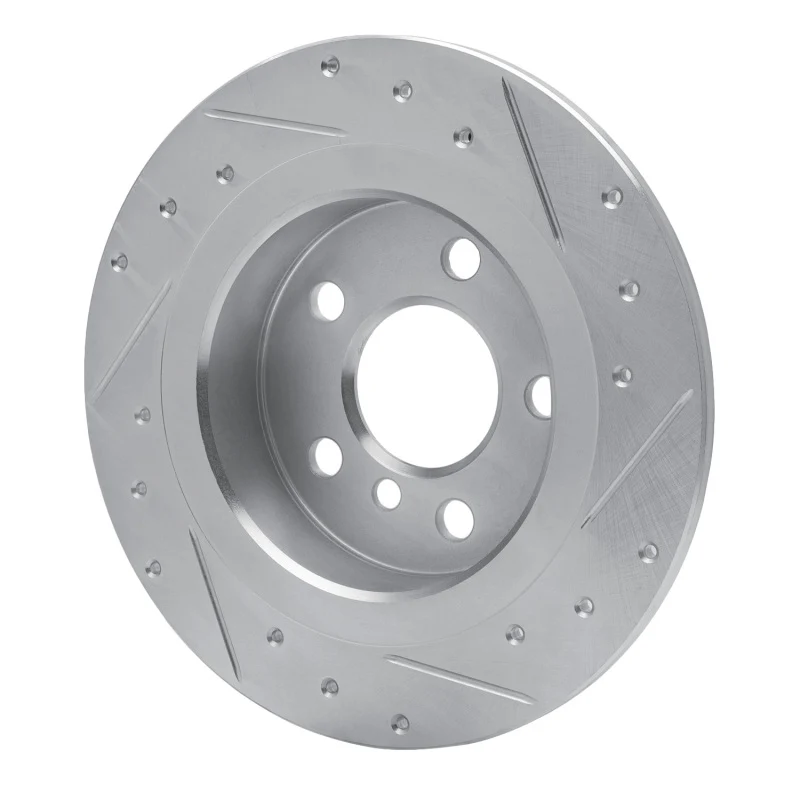 R1 14-25 BMW i3 Rear Left Drilled & Slotted Silver Brake Rotor - Image 5