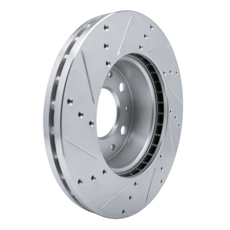 R1 14-25 Ram Promaster 1500 Front Right Drilled & Slotted Silver Brake Rotor - Image 2