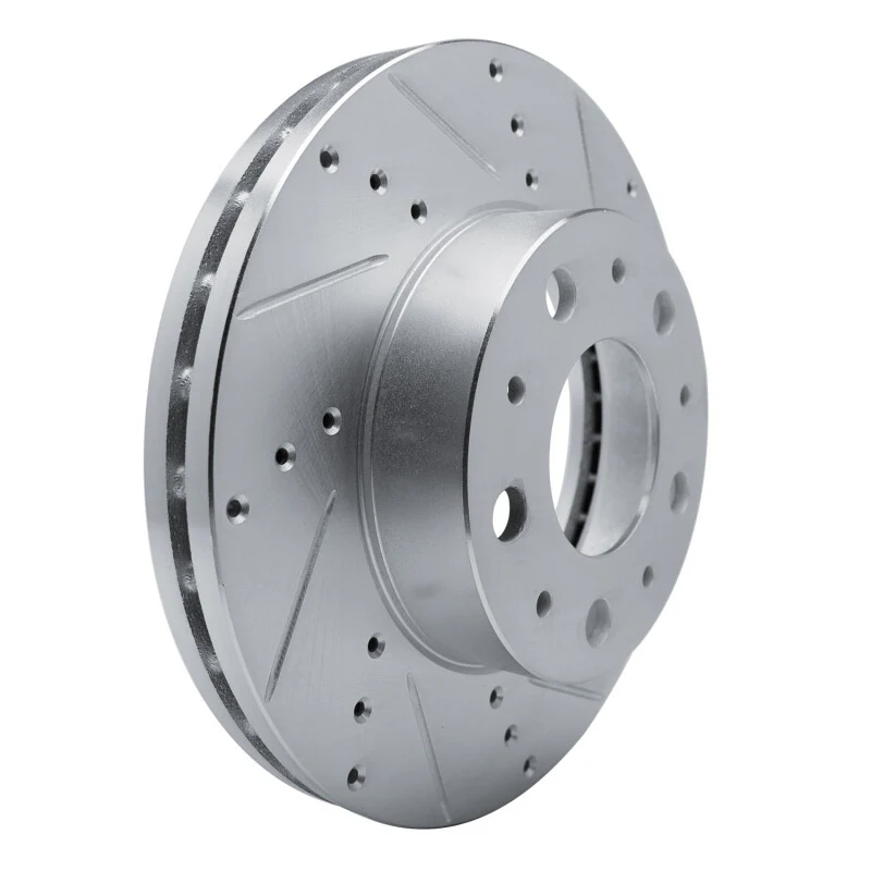 R1 14-25 Ram Promaster 1500 Front Right Drilled & Slotted Silver Brake Rotor - Image 3