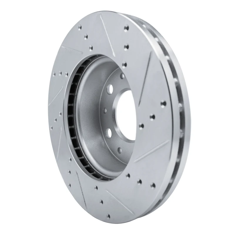 R1 14-25 Ram Promaster 2500 Front Left Drilled & Slotted Silver Brake Rotor - Image 2
