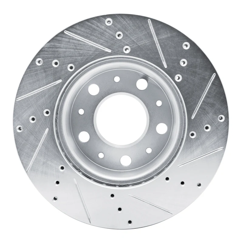 R1 14-25 Ram Promaster 2500 Front Left Drilled & Slotted Silver Brake Rotor - Image 3