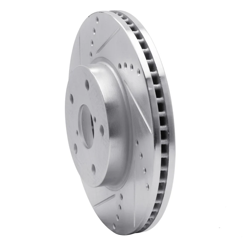 R1 15-19 Subaru Legacy Front Left Drilled & Slotted Silver Brake Rotor - Image 3