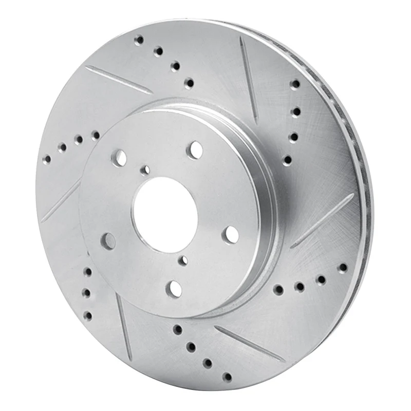 R1 15-19 Subaru Legacy Front Right Drilled & Slotted Silver Brake Rotor - Image 3