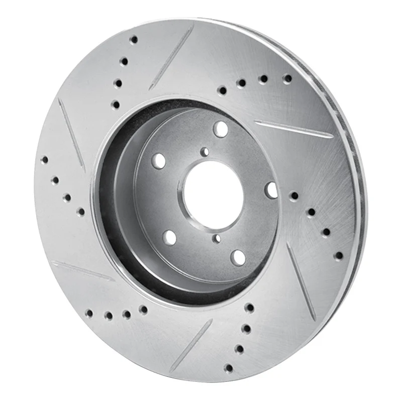 R1 15-19 Subaru Legacy Front Right Drilled & Slotted Silver Brake Rotor - Image 4