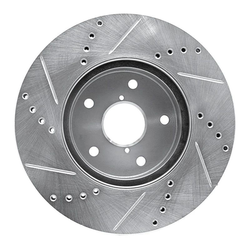 R1 15-19 Subaru Legacy Front Right Drilled & Slotted Silver Brake Rotor - Image 5