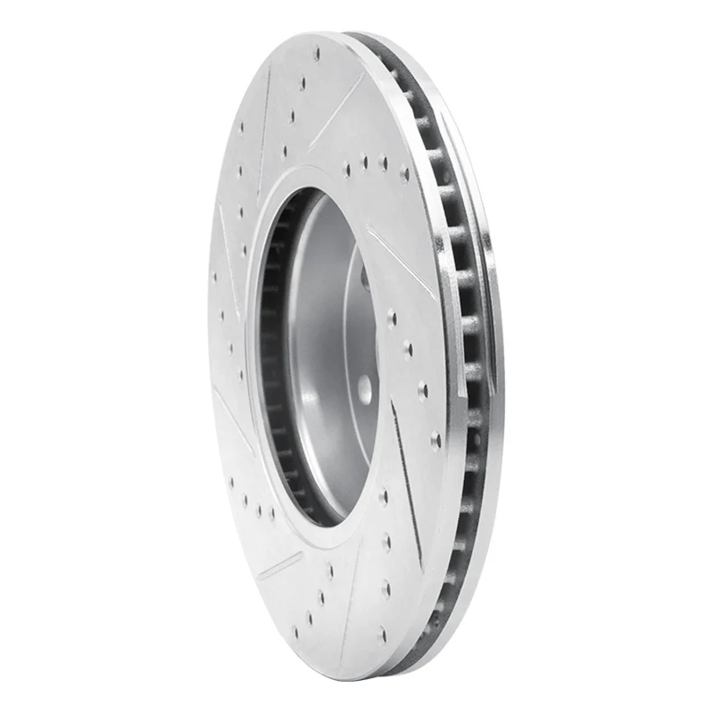 R1 15-20 Chevrolet Colorado Front Right Drilled & Slotted Silver Brake Rotor - Image 2