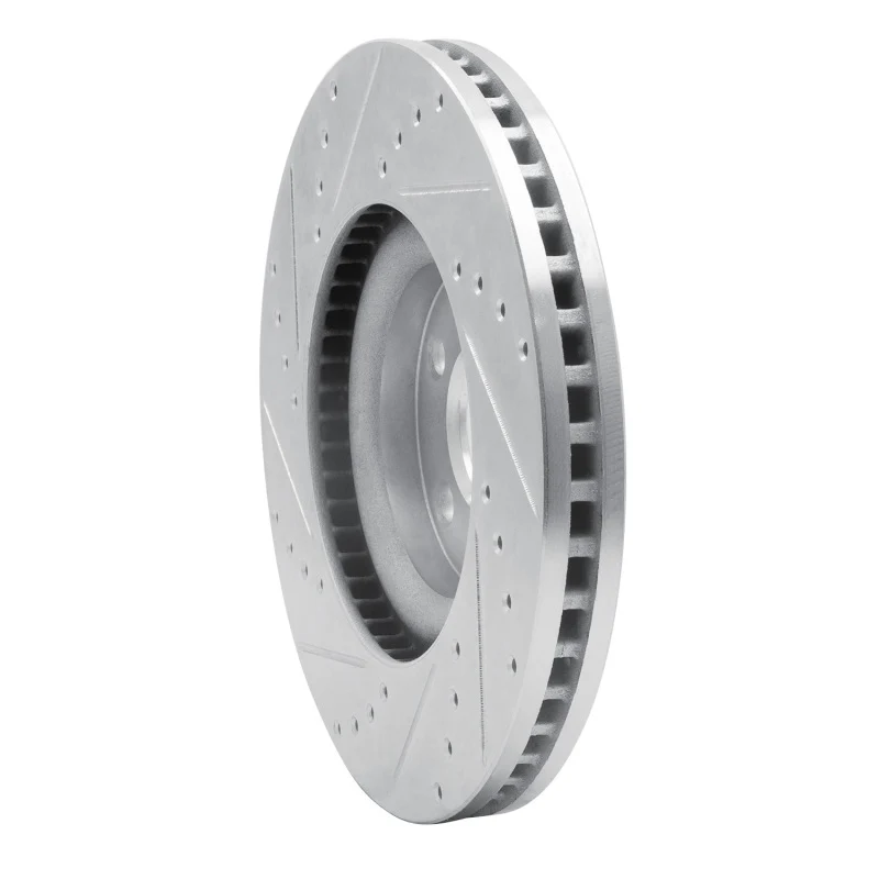 R1 15-20 Ford Edge Front Right Drilled & Slotted Silver Brake Rotor - Image 4