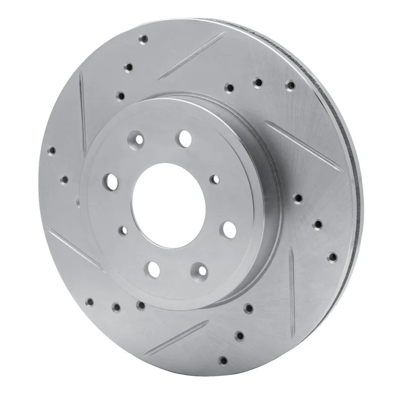 R1 15-20 Honda Fit (Mexico) Front Left Drilled & Slotted Silver Brake Rotor - Image 2