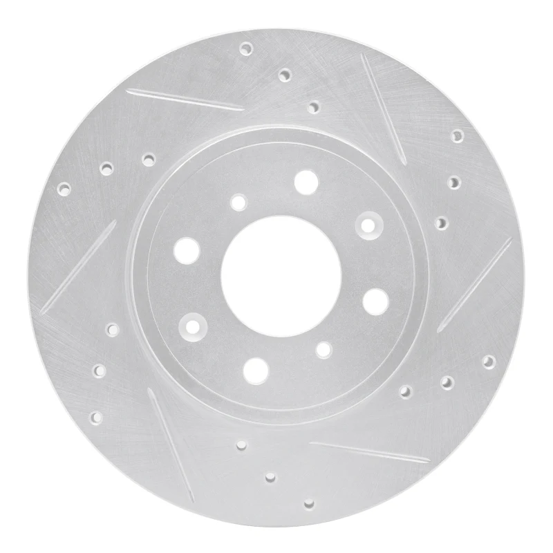 R1 15-20 Honda Fit (Mexico) Front Right Drilled & Slotted Silver Brake Rotor