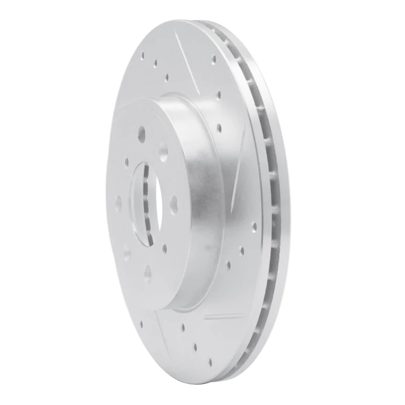 R1 15-20 Honda Fit (Mexico) Front Right Drilled & Slotted Silver Brake Rotor - Image 3