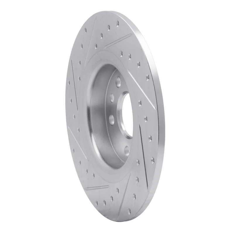 R1 15-20 Jaguar E-Pace Rear Right Drilled & Slotted Silver Brake Rotor - Image 3