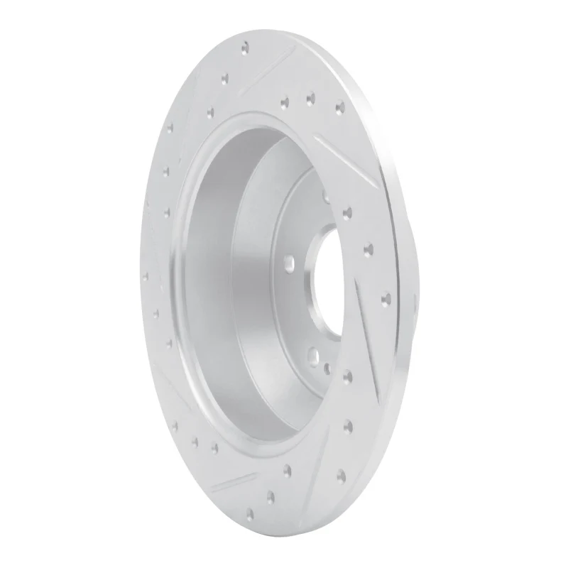 R1 15-20 Kia SORENTO Rear Right Drilled & Slotted Silver Brake Rotor - Image 4