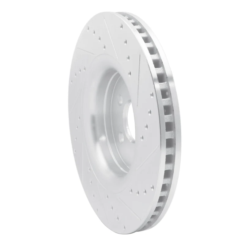 R1 15-21 Ford Edge Front Left Drilled & Slotted Silver Brake Rotor - Image 3