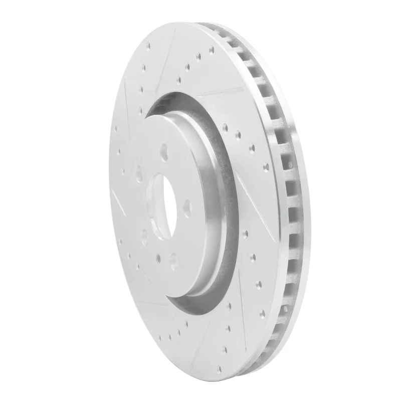 R1 15-21 Ford Edge Front Left Drilled & Slotted Silver Brake Rotor - Image 5