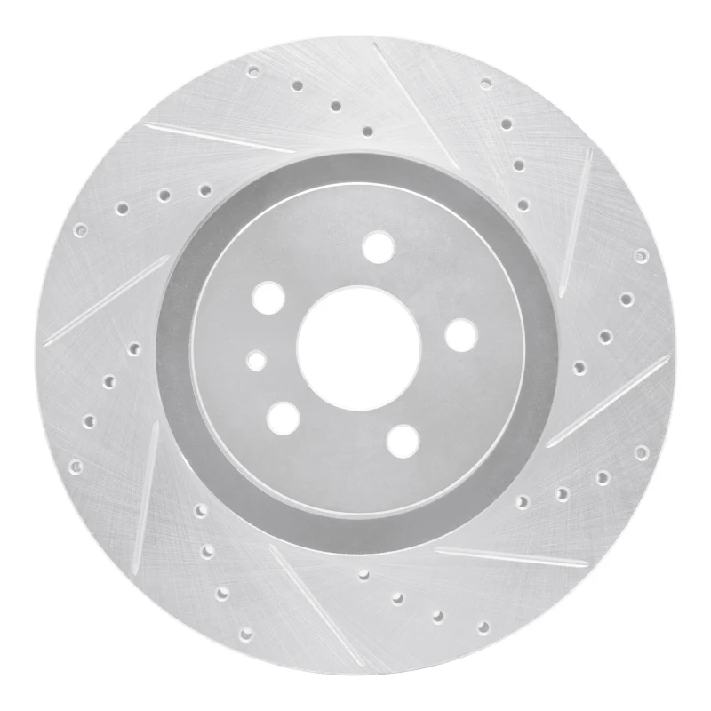 R1 15-21 Ford Fusion Front Right Drilled & Slotted Silver Brake Rotor