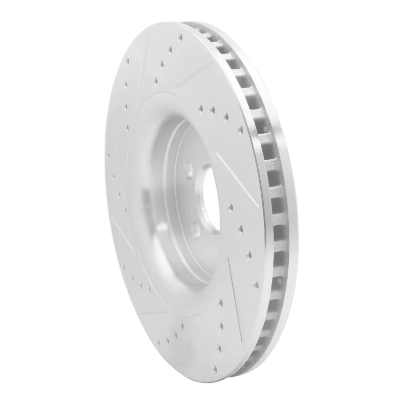R1 15-21 Ford Fusion Front Right Drilled & Slotted Silver Brake Rotor - Image 2