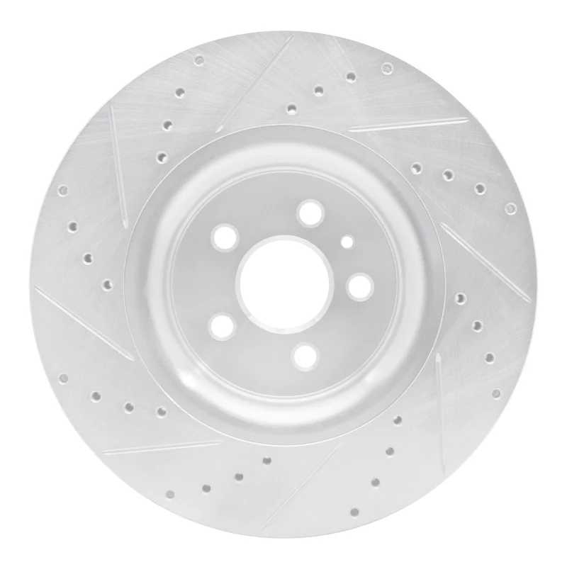 R1 15-21 Ford Fusion Front Right Drilled & Slotted Silver Brake Rotor - Image 3