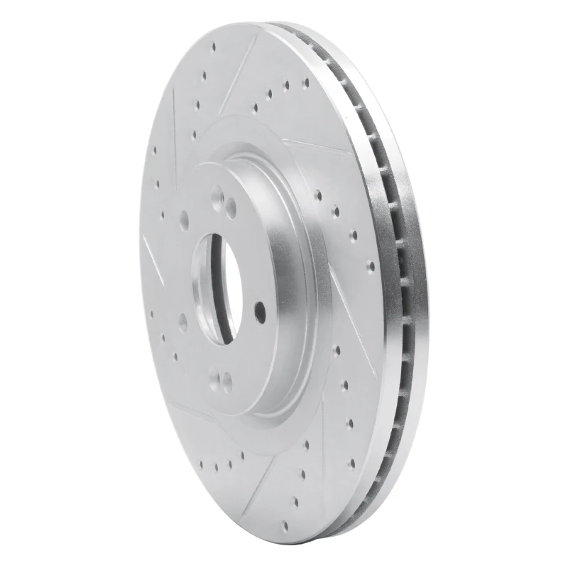 R1 15-21 Kia SEDONA Front Left Drilled & Slotted Silver Brake Rotor - Image 3