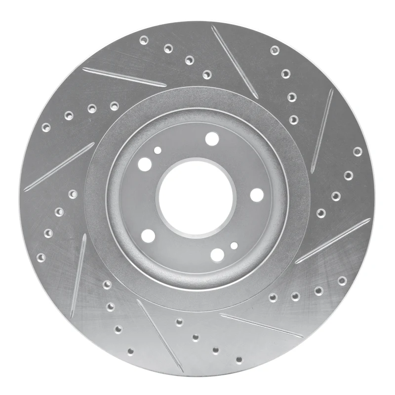 R1 15-21 Kia SEDONA Front Left Drilled & Slotted Silver Brake Rotor - Image 4