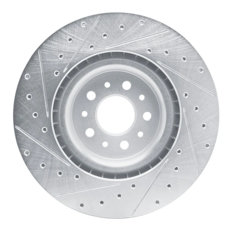 R1 15-22 Ram Promaster City Front Right Drilled & Slotted Silver Brake Rotor - Image 2