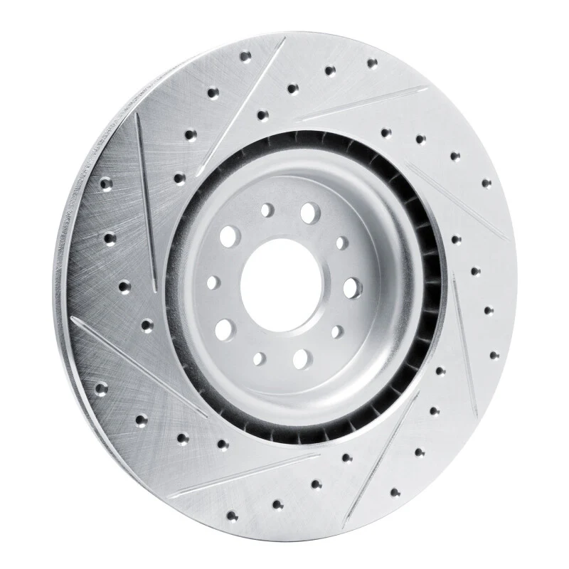 R1 15-22 Ram Promaster City Front Right Drilled & Slotted Silver Brake Rotor - Image 3
