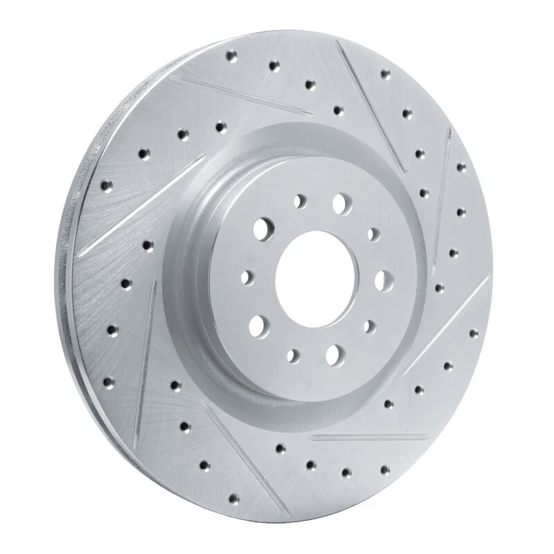 R1 15-22 Ram Promaster City Front Right Drilled & Slotted Silver Brake Rotor - Image 4