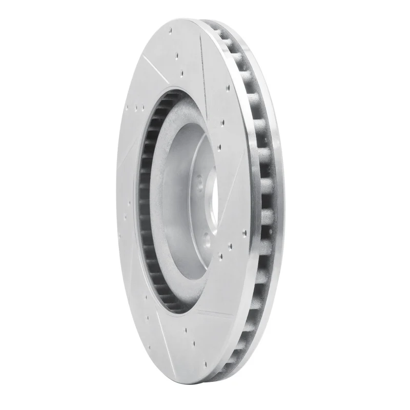 R1 15-23 Ford Mustang Front Left Drilled & Slotted Silver Brake Rotor - Image 5