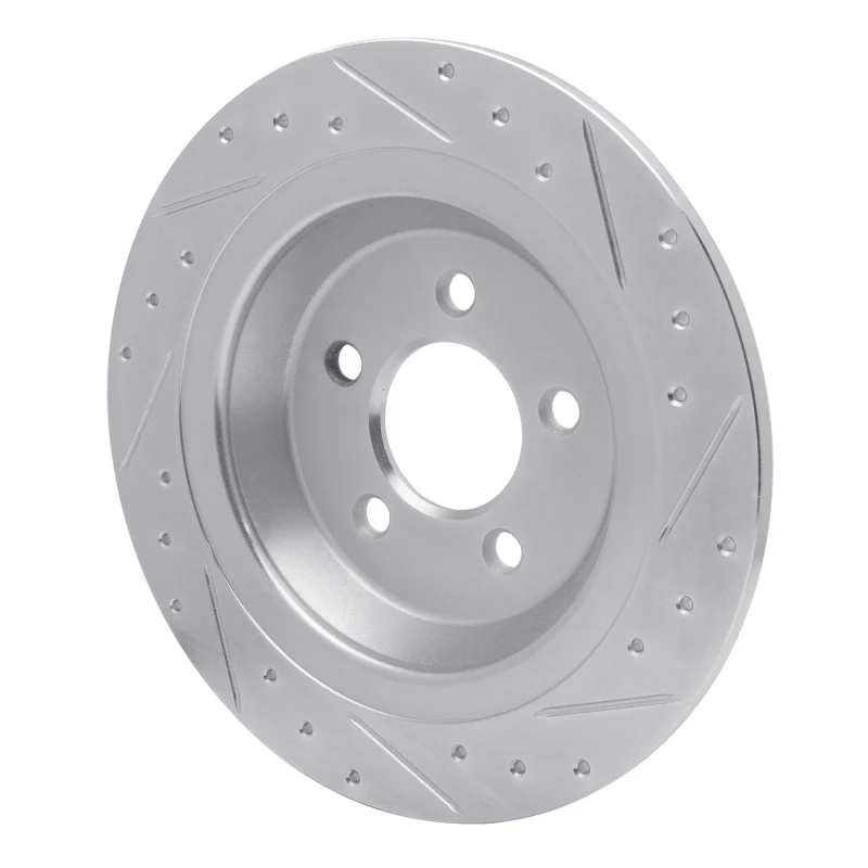 R1 15-23 Ford Mustang Rear Left Drilled & Slotted Silver Brake Rotor - Image 5