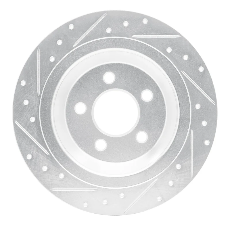 R1 15-23 Ford Mustang Rear Right Drilled & Slotted Silver Brake Rotor - Image 5