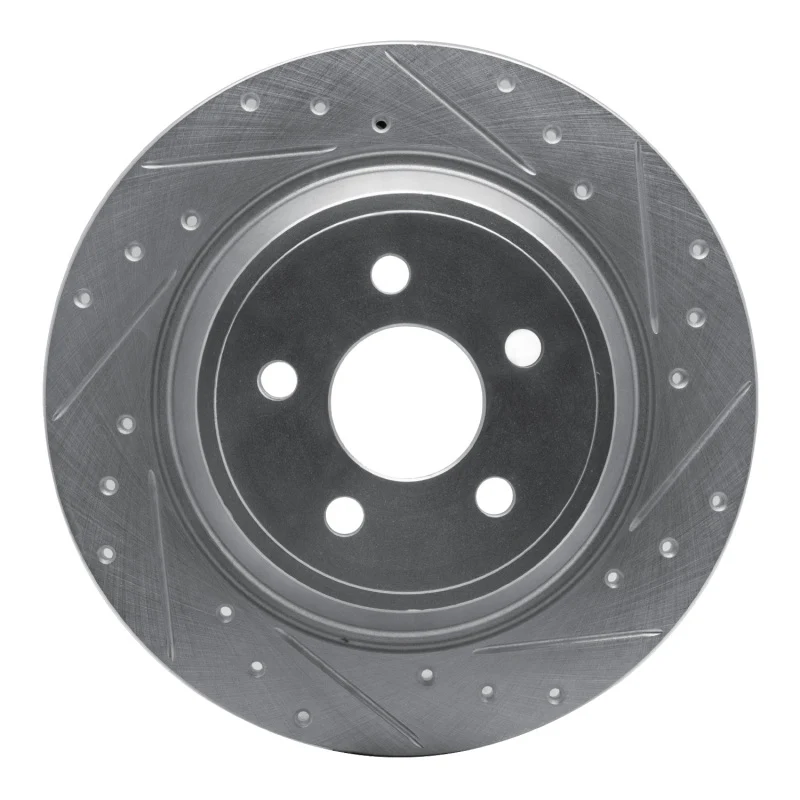 R1 15-24 Ford Fusion Rear Right Drilled & Slotted Silver Brake Rotor