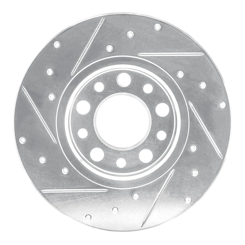 R1 15-25 Alfa Romeo Tonale Rear Right Drilled & Slotted Silver Brake Rotor - Image 2