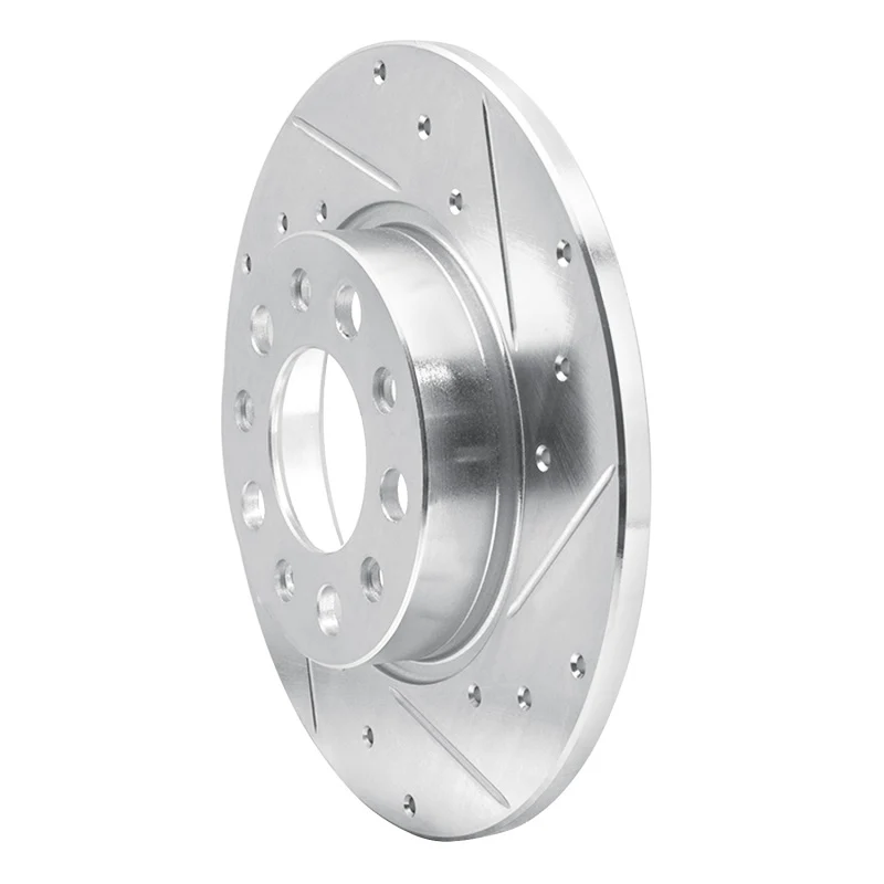 R1 15-25 Alfa Romeo Tonale Rear Right Drilled & Slotted Silver Brake Rotor - Image 5