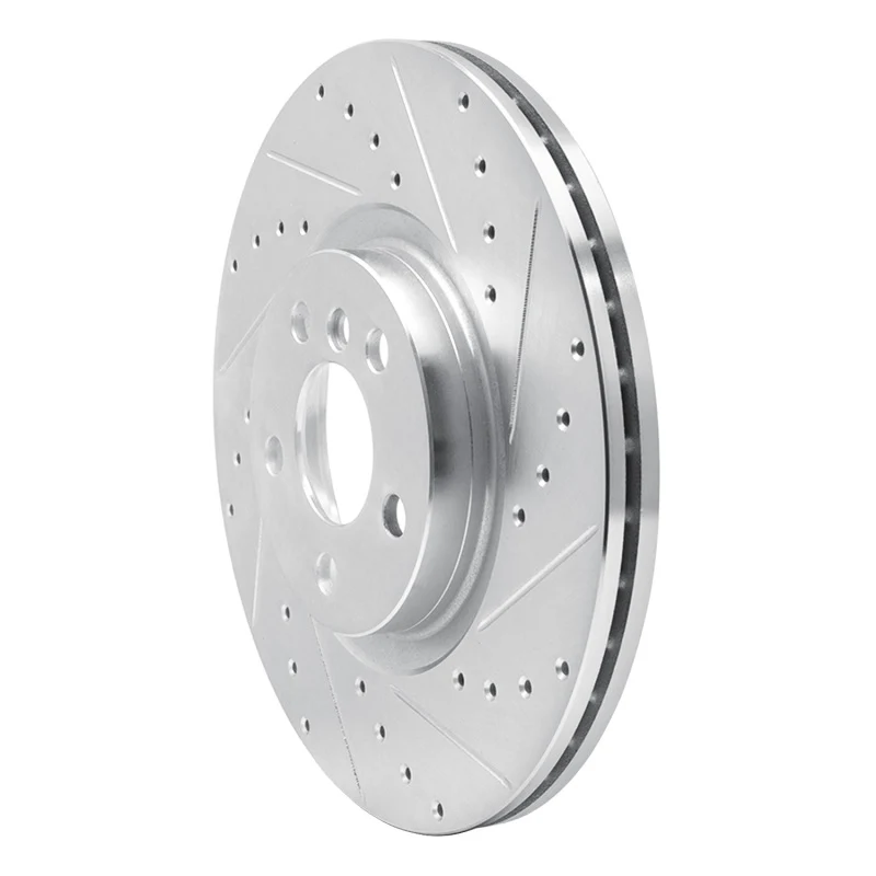R1 15-25 BMW X1 (USA/Canada) Front Right Drilled & Slotted Silver Brake Rotor - Image 4