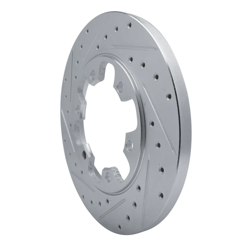 R1 15-25 Ford Transit-350 HD/DRW Rear Left Drilled & Slotted Silver Brake Rotor - Image 3