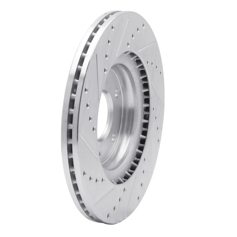 R1 15-25 Hyundai Kona EV Front Right Drilled & Slotted Silver Brake Rotor - Image 5