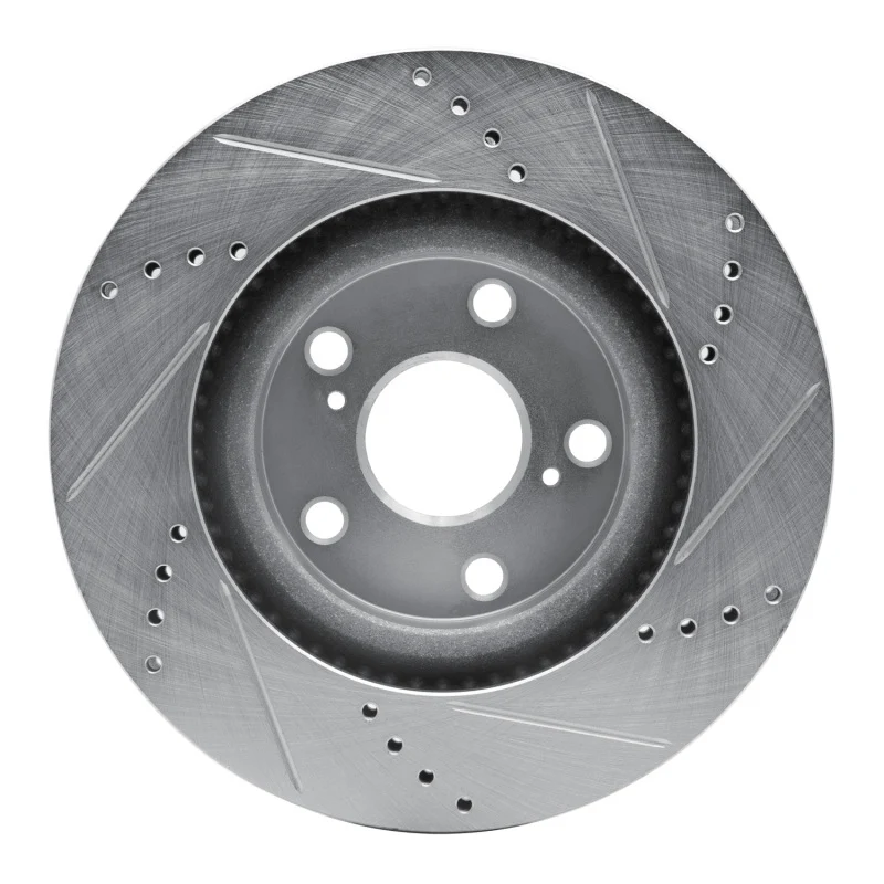R1 15-26 BMW 228I Gran Coupe Front Left Drilled & Slotted Silver Brake Rotor - Image 2