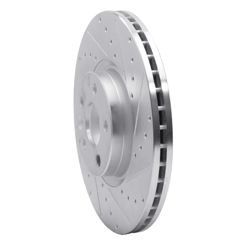 R1 16-17 Volvo XC60 Front Right Drilled & Slotted Silver Brake Rotor - Image 3