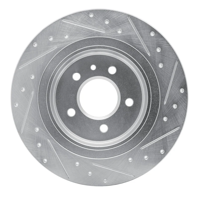 R1 16-18 Buick Envision Rear Left Drilled & Slotted Silver Brake Rotor - Image 2