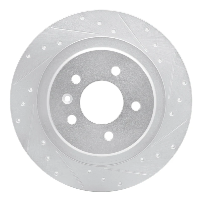 R1 16-18 Buick Envision Rear Right Drilled & Slotted Silver Brake Rotor