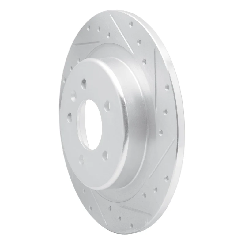R1 16-18 Buick Envision Rear Right Drilled & Slotted Silver Brake Rotor - Image 3